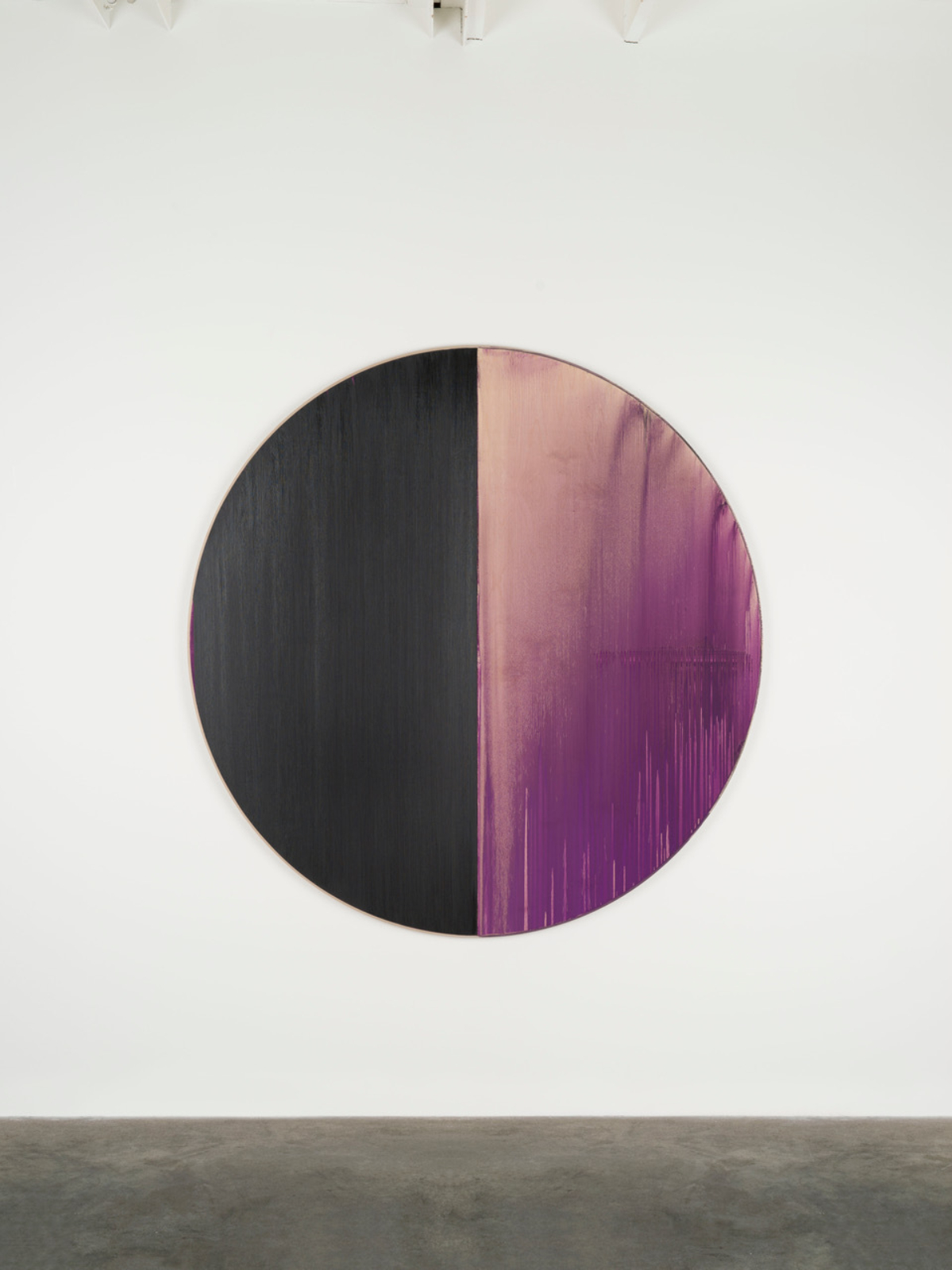 Ci Tp 07 2023 Untitled Lamp Black  Deep Purple Dioxazine Oil On Birch Ply 180 Cm